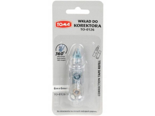 Wk�ad TOMA z ta�m� do korektor�w automatycznych, 6m, 6mm, obrotowa o 360* ko�c�wka... - bia�y [opakowanie=12szt]TO-0126 3 bia�y