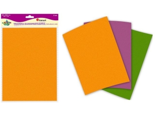 Tkanina samoprzylepna A4 20x28, 5cm mix kolor�w 3 szt. jasnofioletowy, pomara�czowy, zielony