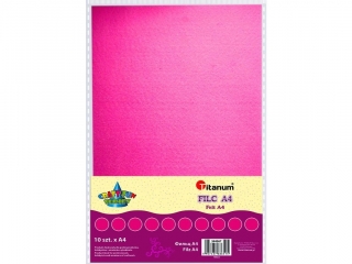 Filc TITANUM A4 10szt. 2mm (200g) - różowy