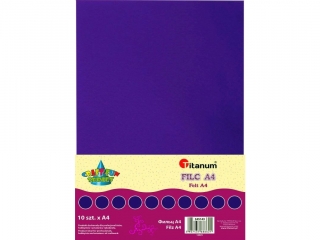 Filc TITANUM A4 10szt. 2mm (200g) - fioletowy