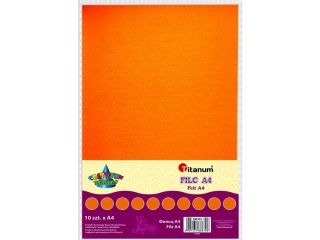 Filc TITANUM A4 10szt. 2mm (200g) - pomarańczowy