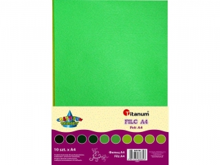 Filc TITANUM A4 10szt. 2mm (200g) - tonacja zielona