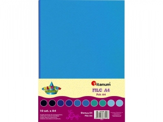 Filc TITANUM A4 10szt. 2mm (200g) - tonacja niebieska