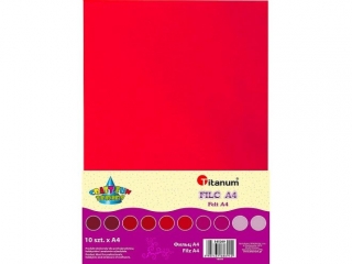Filc TITANUM A4 10szt. 2mm (200g) - tonacja czerwona