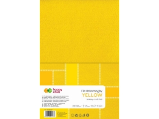 Filc dekoracyjny, 20x30 cm, 1,5 mm, 10 ark., ty, Happy Color