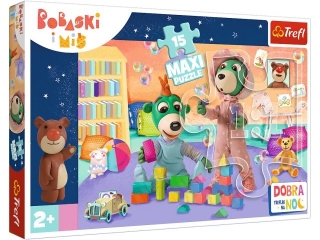 Puzzle 15 Maxi TREFL Wesoły świat Bobasków - Dobranoc, Trefliki na noc