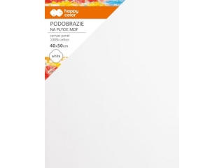 Podobrazie baweniane 40x50, impregnowane biae, tablica malarska MDF 4mm, Happy Color