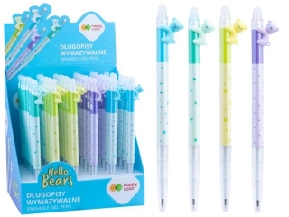 Display - Dugopis wymazywalny Hello Bears, automatyczny, 0.5mm, niebieski,36 szt., Happy Color