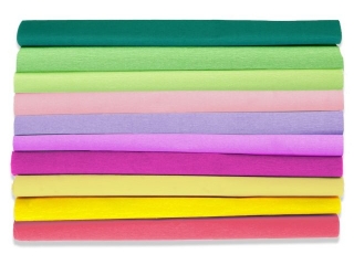 Bibu�a marszczona 25x200cm - FLOWER - MIX 10 kolor�w, 10 rolek, Happy Color