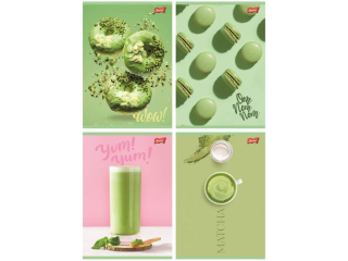 Zeszyt A5 60 kartek linia ok�adka laminowana lakier miejscowy UV 70 g/m2 GREEN DELICIOUS [opakowanie=10szt]