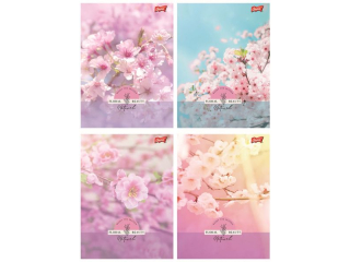 Zeszyt A5 60 kartek krata ok�adka laminowana lakier miejscowy UV 70 g/m2 FLORAL BEAUTY [opakowanie=10szt]
