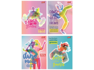 Zeszyt A5 60 kartek krata ok�adka laminowana lakier miejscowy UV 70 g/m2 DANCE MODE [opakowanie=10szt]