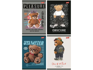 Zeszyt A5 60 kartek linia ok�adka laminowana lakier miejscowy UV 70 g/m2 UNLIMITED  BEAR [opakowanie=10szt]