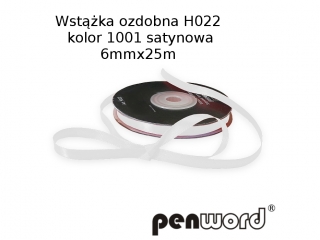 WST��KA OZDOBNA H022 KOL. 1001 SATYNOWA 6mmx25m [opakowanie=5szt]