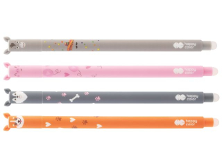 Długopis wymazywalny Uszaki Babe, 0.5mm, niebieski, Happy Color DOSTAWA NA KONIEC KWIETNIA [opakowanie=12szt]