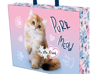 Teczka z r�czk� A4, XL 33 x 24,8 x 9 cm MY LITTLE FRIEND CAT PASTEL