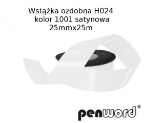 WST��KA OZDOBNA H024 KOL. 1001 SATYNOWA 25mmx25m [opakowanie=5szt]