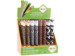 Dugopis wymazywalny Uszaki Furry Safari, 0.5mm, niebieski, display 40 szt., Happy Color  | DOSTPNE W POOWIE PADZIERNIKA