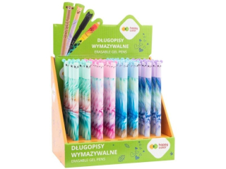Długopis wymazywalny Uszaki Fluffy, 0.5mm, niebieski,   display 40 szt, Happy Color