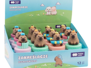 Zakre�lacze-mazaki, Kapibara Kapi Fun, display 12 szt, miks 3 kol, Happy Color | DOST�PNE W PO�OWIE PA�DZIERNIKA
