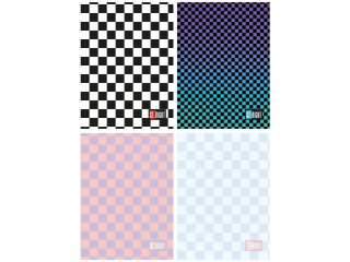 Zeszyt A5 32 kartki linia dwukolorowa ok�adka laminowana 70 g/m2 CHECKERED VIBE [opakowanie=15szt]