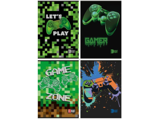 Zeszyt A5 32 kartki krata ok�adka laminowana 70 g/m2 GAME ZONE [opakowanie=15szt]