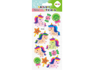 Naklejki 3D FANCY - Glitter Unicorns, 90x210 mm, Happy Color | DOST�PNE NA POCZ�TKU LISTOPADA [opakowanie=5szt]
