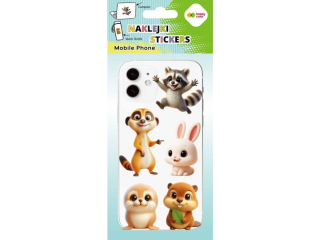Naklejki MOBILE PHONE - Cute Animals, 90x205 mm, Happy Color | DOST�PNE NA POCZ�TKU LISTOPADA [opakowanie=5szt]