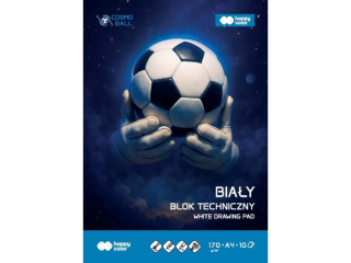 Blok techniczny bia�y Cosmo Ball, 170 g/m2, A4, 10 ark., Happy Color [opakowanie=20szt]
