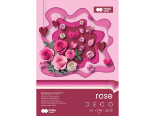 Blok Hobby Deco Rose 170 g/m2, A4, 20 ark., 5 kolor�w, Happy Color [opakowanie=5szt]