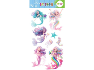 Tatua�e zmywalne MAGICAL SIRENS, rozm. 100x200 mm, Happy Color [opakowanie=5szt]