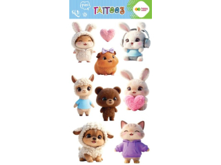 Tatua�e zmywalne SWEET KAWAII, rozm. 100x200 mm, Happy Color [opakowanie=5szt]