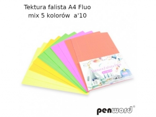 TEKTURA FALISTA A4 FLUO MIX 5 KOLOR�W a10