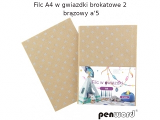 FILC A4 W GWIAZDKI BROKATOWE 2 BRZOWY a5