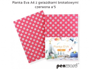PIANKA EVA A4 Z GWIAZDKAMI BROKATOWYMI CZERWONA a5