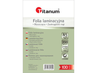 Folia do laminacji TITANUM A5 100 Mic
