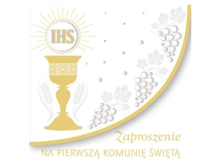 Zaproszenie POL-MAK 10szt. Komunia kwadrat ZKW 120x120 z kopert� ZKW_KOM_57187