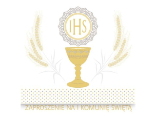 Zaproszenie POL-MAK 10szt. Komunia kwadrat ZKW 120x120 z kopert� ZKW_KOM_57188