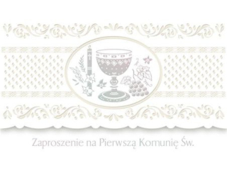 Zaproszenie POL-MAK 10szt. Komunia Lux Edition ZLUX 160x95 z kopert� ZLUX_KOM_56697