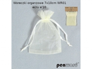 WORECZKI ORGANZOWE 7x10cm WR01 ECRU a10