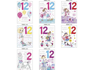 Laurka z cyframi na g�bkach exclusive B6GE 117x167 z kopert� POL-MAK Urodziny cyfra 12 B6GE_URML_709_U12 [opakowanie=10szt]