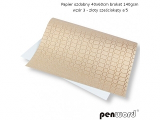 PAPIER OZDOBNY 40x60cm BROKAT 140gsm WZ�R 3 - Z�OTY SZE�CIOK�TY a5