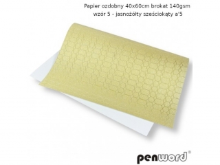 PAPIER OZDOBNY 40x60cm BROKAT 140gsm WZ�R 5 - JASNO�ӣTY SZE�CIOK�TY a5