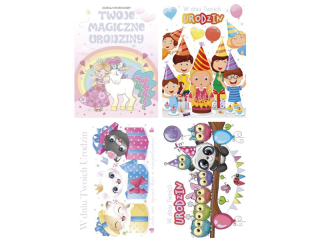 Laurka przestrzenna LPOP 138x190 z kopert�  POL-MAK Urodziny dzieci�ce LPOP_URDZIE_624 [opakowanie=10szt]