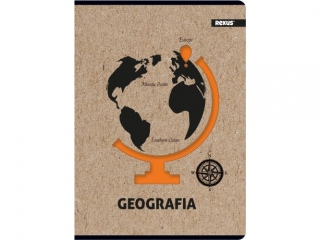 Zeszyt tematyczny A5 58k. BENIAMIN Premium kraft liner, GEOGRAFIA kratka