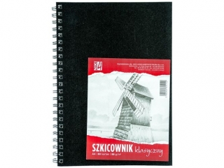 SZKICOWNIK A4 98G. 80 KARTEK SPIRALA PO DUGIM BOKU