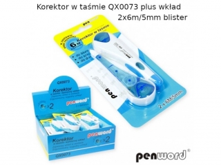 Korektor w tamie PENWORD QX0073 PLUS WKAD 2x6m/5mm BLISTER