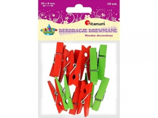 DEKORACJA DREWNIANA_SPINACZ DREW., LUZEM WORECZEK, 36X9MM A`15 KOLOR CZER./ZIEL