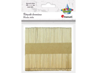 DEKORACJE DREWNIANE PATYKI PŁASKIE NATUR. A`100 SZER. 10 MM X DŁ.93 MM BG017