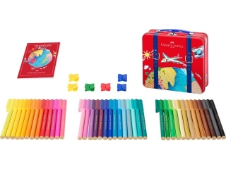 FLAMASTRY CONNECTOR 40 SZT. METALOWA WALIZKA FABER-CASTELL